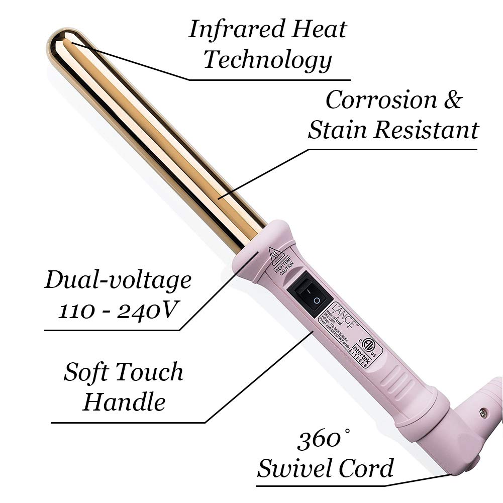 L'ANGE HAIR Ondulé 25MM Titanium Curling Wand | Professional Hot Tools Curling Iron 1 Inch | Salon Hair Styling Wands for Beach Waves | Best Hair Beauty & Personal Care L'ANGE HAIR