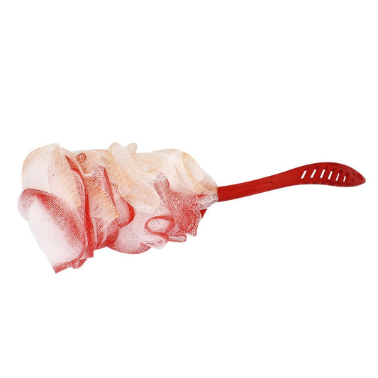 Ruilogod Good performance Long Handle Bathing Brush Mesh Nylon Back Scrubber Red White (id: 487 ba7 2a6 bb2 e80 Beauty and Personal Care Ruilogod