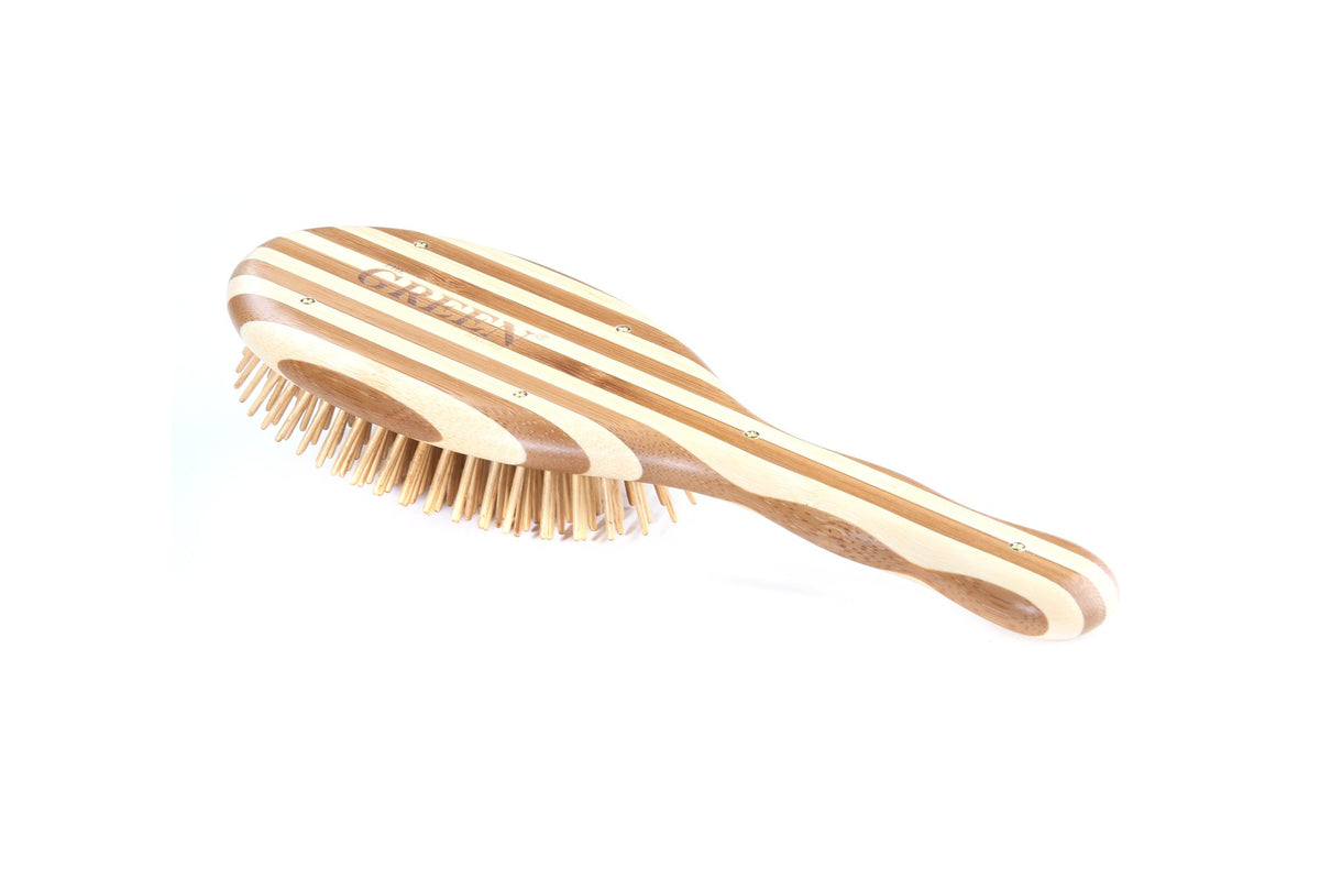 Bass Brushes | The Green Brush | Bamboo Pin + Bamboo Handle Hair Brush