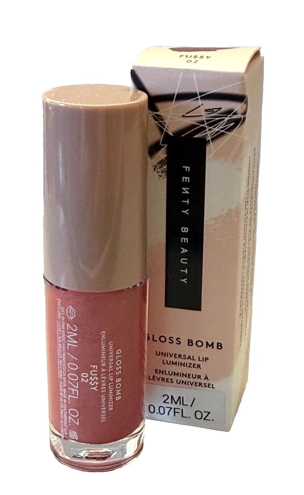 FENTY BEAUTY Gloss Bomb Universal Lip Luminizer, Fussy 02 Shade, 2ml/0.07fl oz, Mini Beauty & Personal Care FENTY BEAUTY