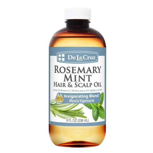 De La Cruz Rosemary Mint Oil Blend for Hair & Scalp - Revitalizing Formula with Castor, Avocado and Olive Oils- Naturally Moisturizing - 8 FL OZ Beauty & Personal Care De La Cruz