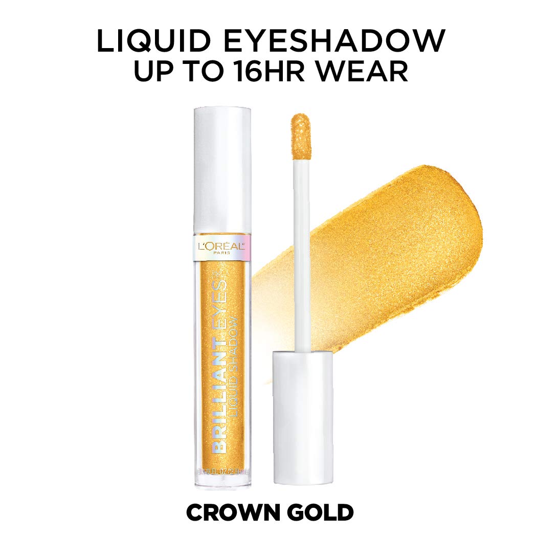 L’Oréal Paris Brilliant Eyes Shimmer Liquid Eye Shadow Makeup, Crown Gold, 0.1 oz. Beauty & Personal Care L'Oreal Paris