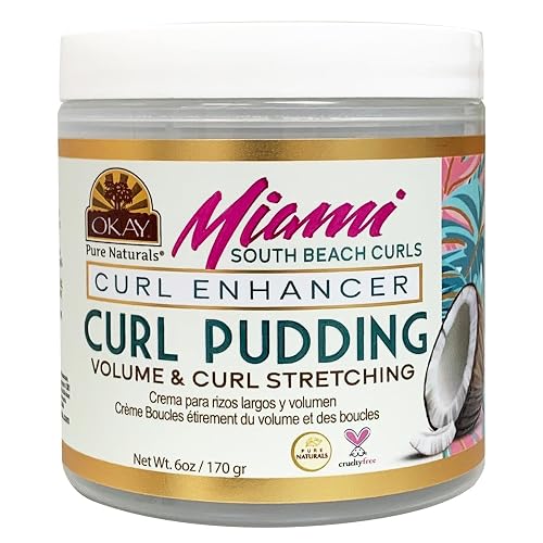 OKAY Miami South Beach Curls Curl Enhancer Curl Pudding 6 oz - Moisturizing Curl Defining Cream for Curly, Coily & Wavy Hair - Frizz Control, Deep Beauty & Personal Care OKAY