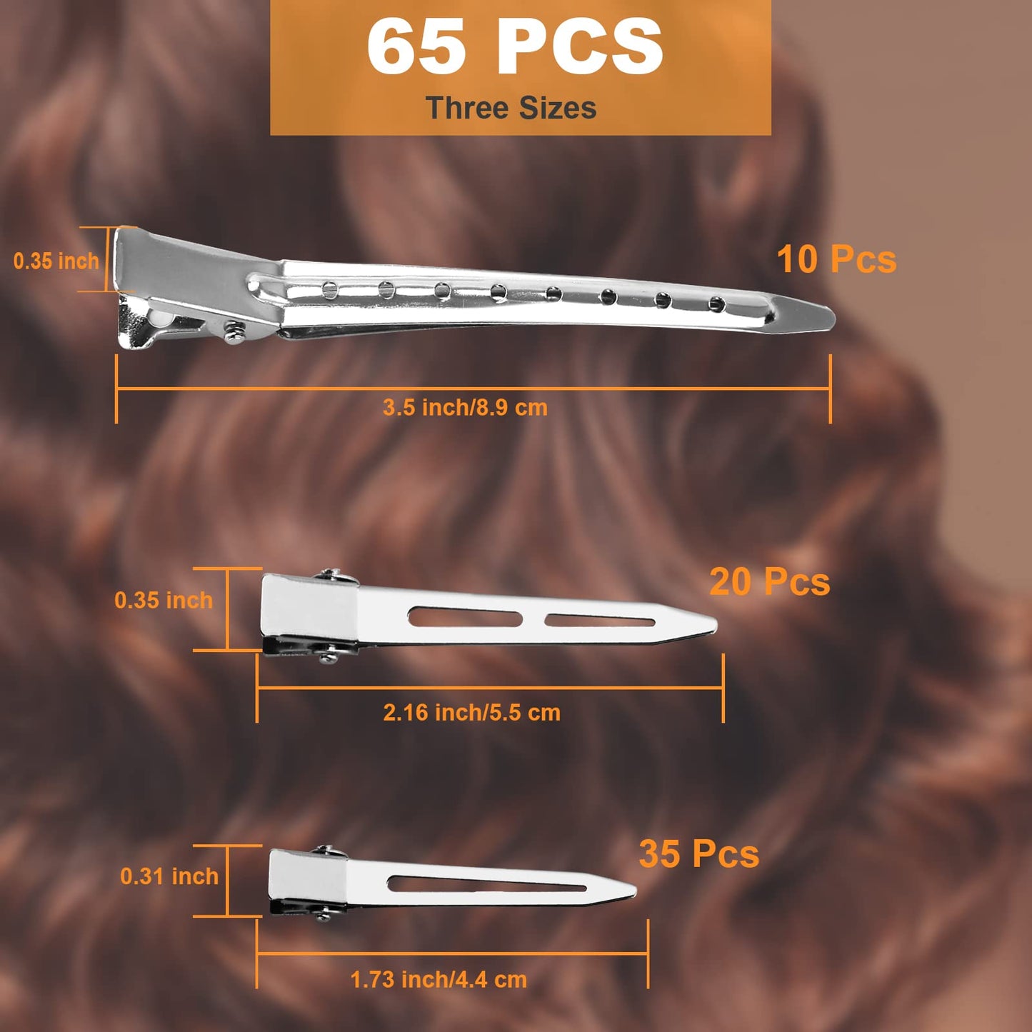 65Pcs Duck Billed Hair Clips for Styling Sectioning, Metal Silver Alligator Hair Clips for Women, 3 Sizes Long Hair Clip for Roller, Pin Curl Loc Beauty & Personal Care PHSZZ