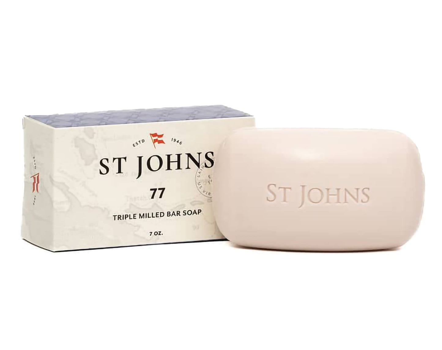 No. 77 Luxury Soap Bar for Men by St Johns. 3X Triple Mille Bath, Body, Shower Soap Bar. 7 Oz Premium Creamy Scented Lather. Best smelling, selling Beauty & Personal Care St. John
