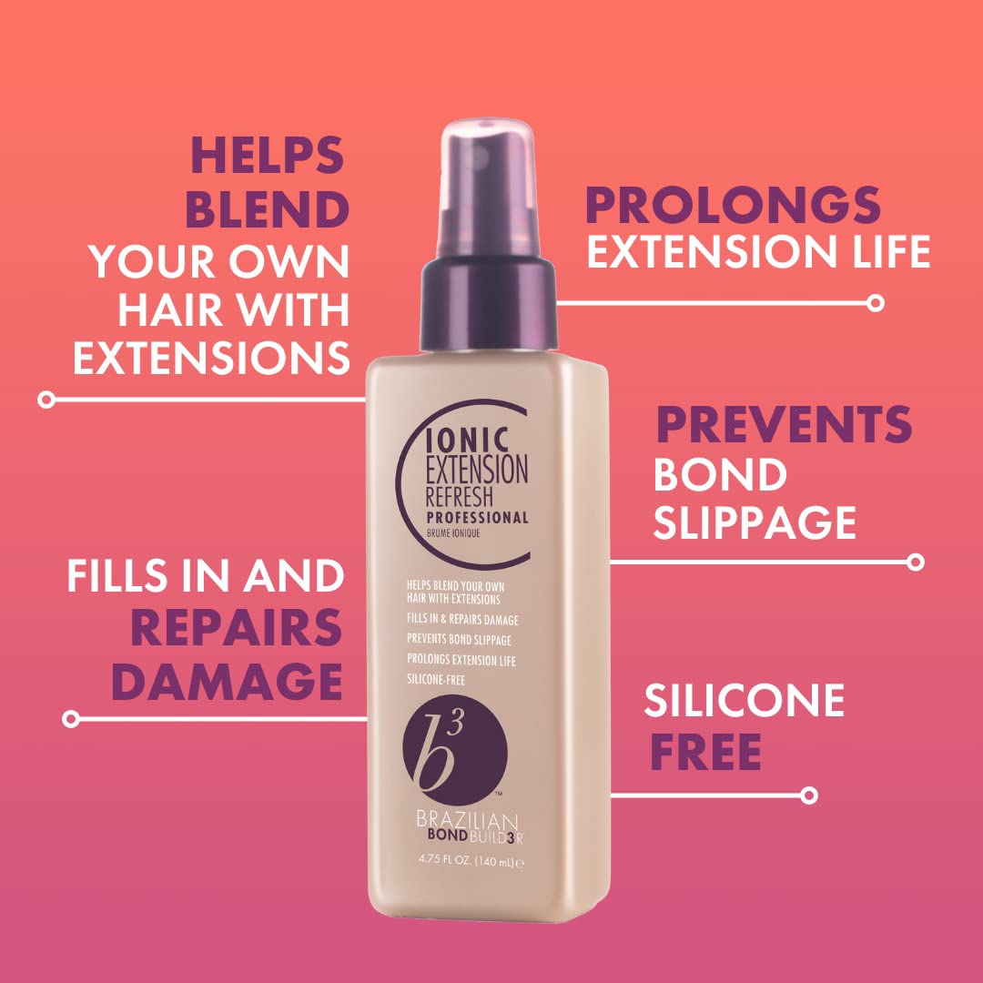 B3 Brazilian Bondbuilder Extension Shampoo/Conditioner/Refresh Trio Pack 28.75 fl oz (3 Count) For Extensions - Repairs, Hydrates and Blends All Hair Beauty & Personal Care B3 BRAZILIAN BONDBUILDER