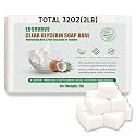EDSRDRUS 2LB Unscented Glycerin Soap Base DIY Handmade Soap Moisturizing Melt and Pour Soap Base for Crafting, Vegetable Glycerin & Coconut Oil, Easy Beauty & Personal Care EDSRDRUS