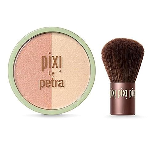 Pixi Beauty Blush Duo + Kabuki Peach Honey |Blush and Highlighter in One | 10.21 g / 0.36 oz Beauty & Personal Care Pixi