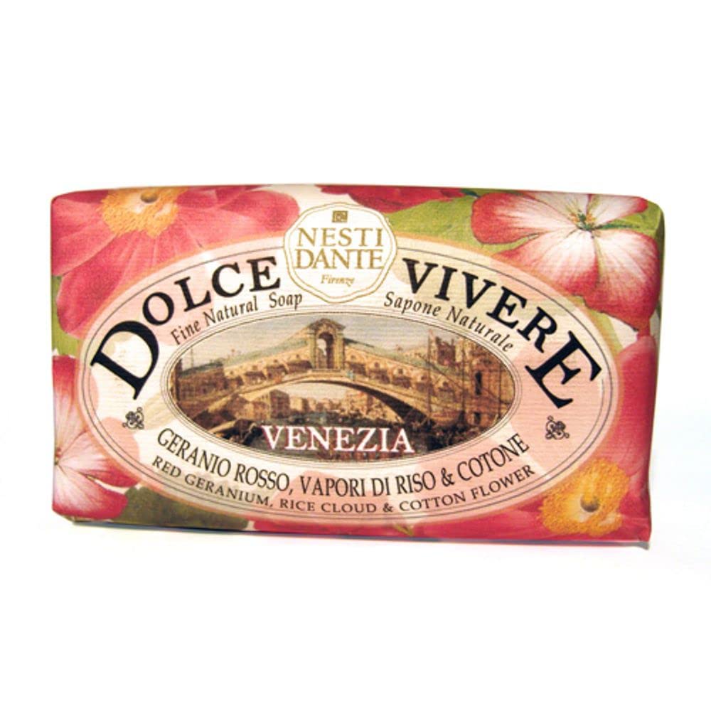 Nesti Dante Dolce Vivere Fine Natural Soap - Venezia - Red Geranium, Rice Cloud & Cotton Flower 250g/8.8oz Beauty & Personal Care Nesti Dante