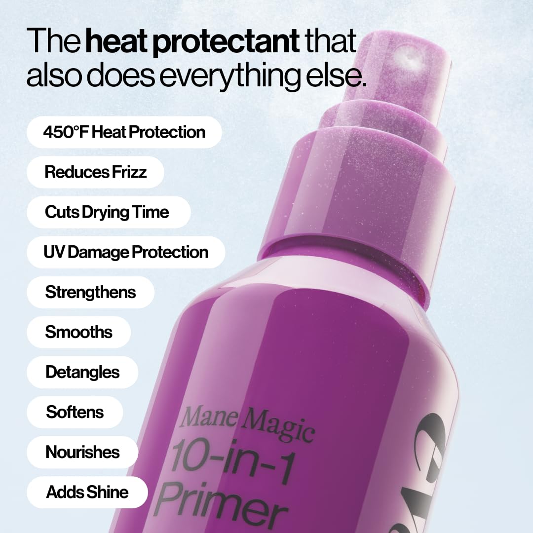 Eva NYC Mane Magic 10-in-1 Heat Protectant - Anti-Frizz Heat Protection Spray - Sunflower + Argan Oil - Blow Dry Spray + Detangler for Medium + Thick Beauty & Personal Care EVA·NYC