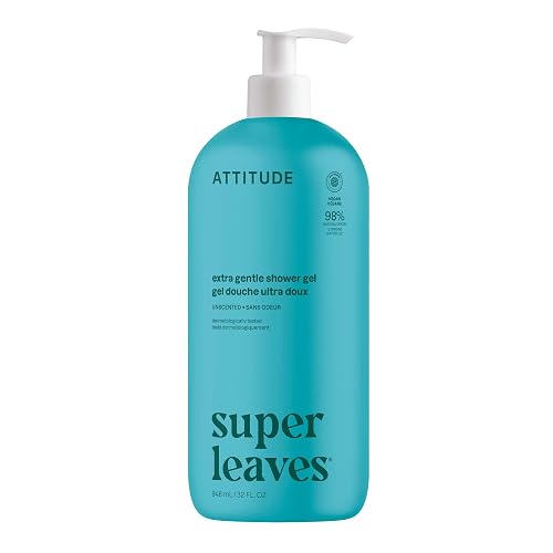 ATTITUDE Body Wash, EWG Verified Shower Gel, Dermatologically Tested, Plant and Mineral-Based, Vegan Personal Care Products, Extra Gentle, Unscented Beauty & Personal Care ATTITUDE