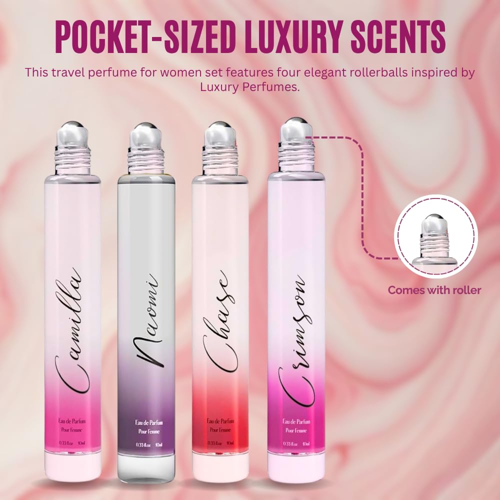 Rollerball Perfume Set for Women - INSPIRED by A WORLD RENOWNED WOMEN'S PERFUME - Jasmine, Musk, Yuzu, Vanilla - Sweet, Elegant, Floral, Long-Lasting Beauty & Personal Care Regal Fragrances