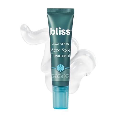 Bliss Clear Genius Acne Spot Treatment - Maximum Strength 2% Salicylic Acid Shrinks Blemishes - Clean, Vegan, Cruelty-Free, 0.5 Fl Oz Beauty & Personal Care Bliss