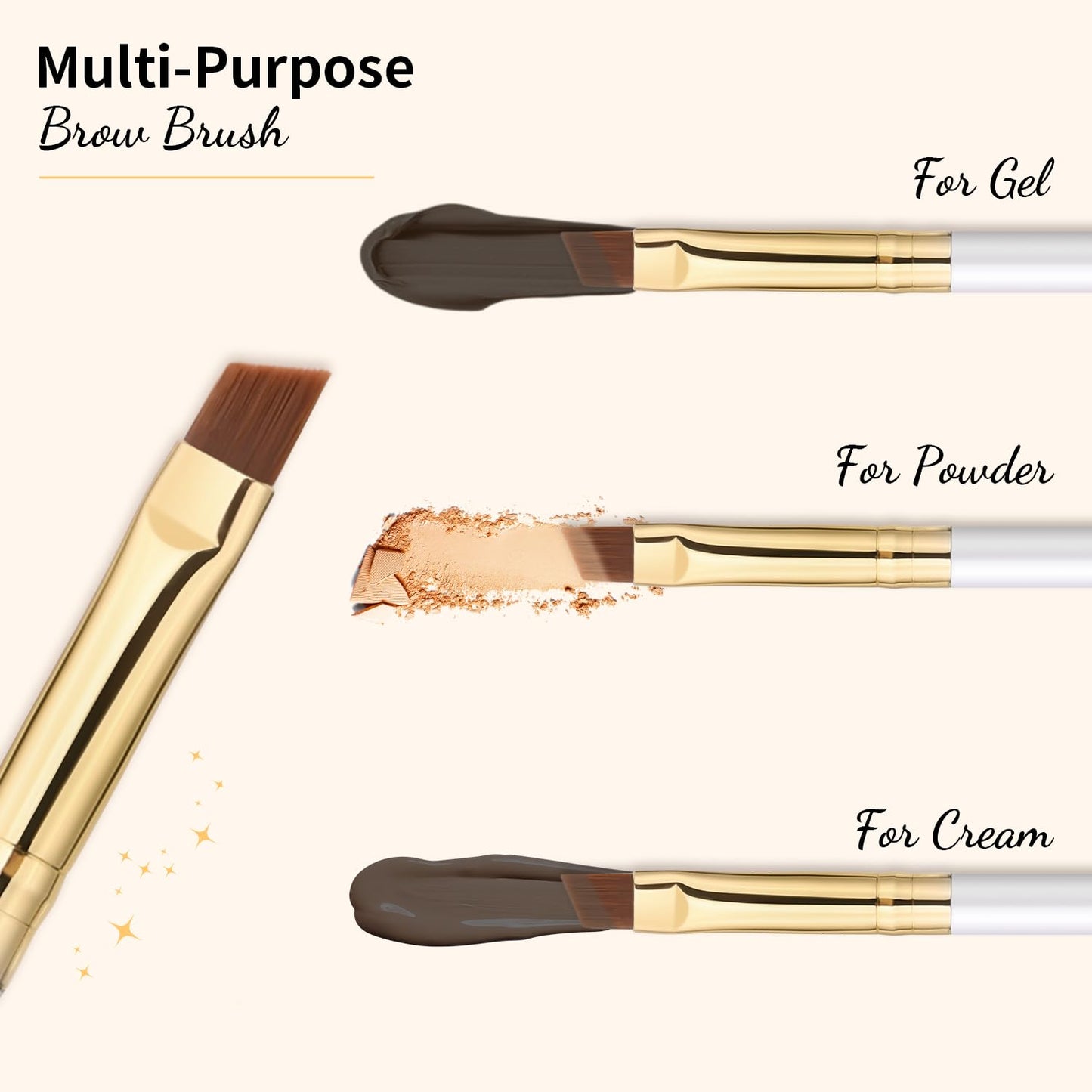 Docolor Eyebrow Brush Duo Eyebrow Spoolie Professional Angled Eye Brow Brush Perfect for Lining and Shaping Brows, Spoolie for Brows or Lashes White Beauty & Personal Care docolor