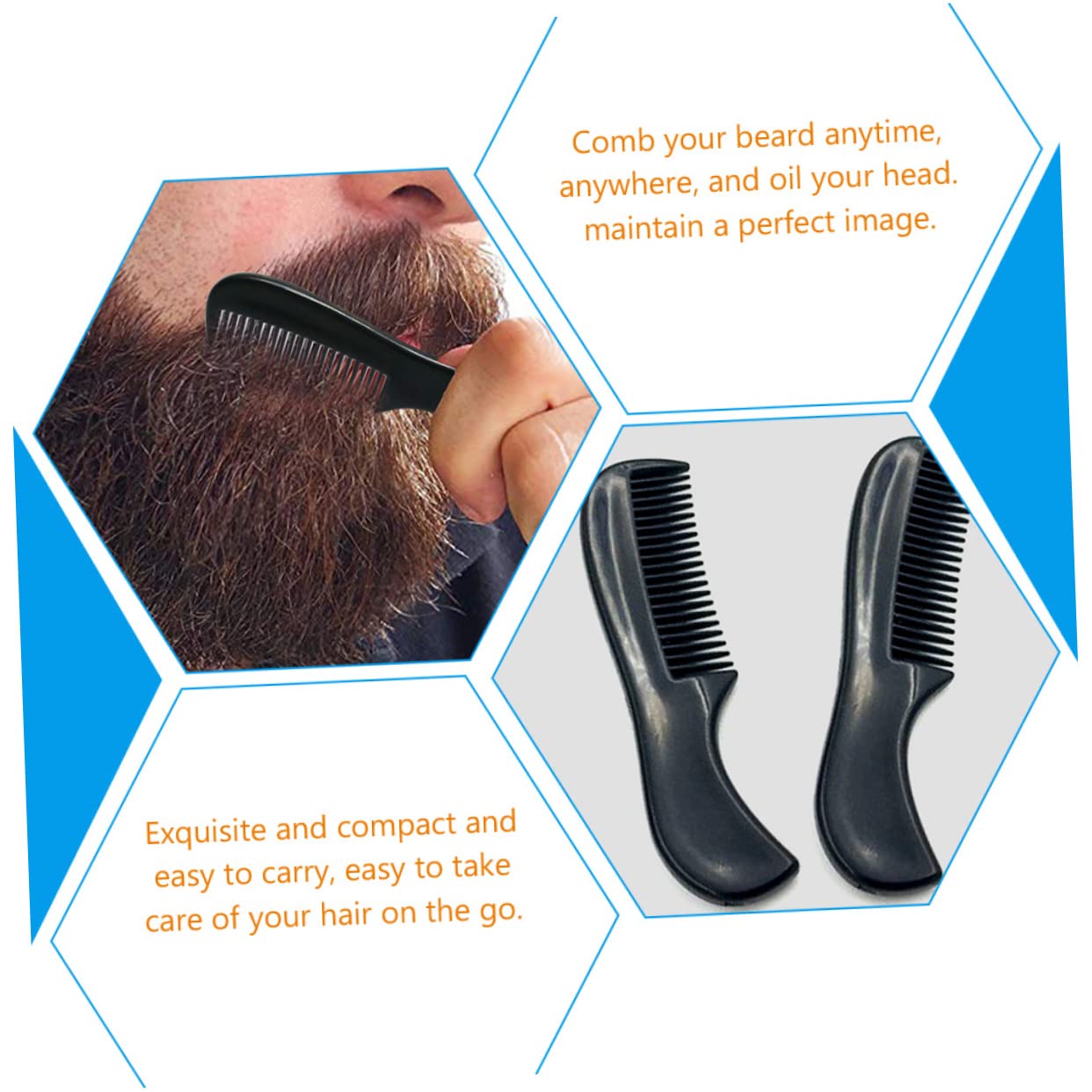 MERRYHAPY Pocket Sized Beard Comb for Men 5 Pieces Mini Mustache Styling Brush Compact Hair Grooming Tool for Travel and Daily Beard Care Beauty and Personal Care MERRYHAPY