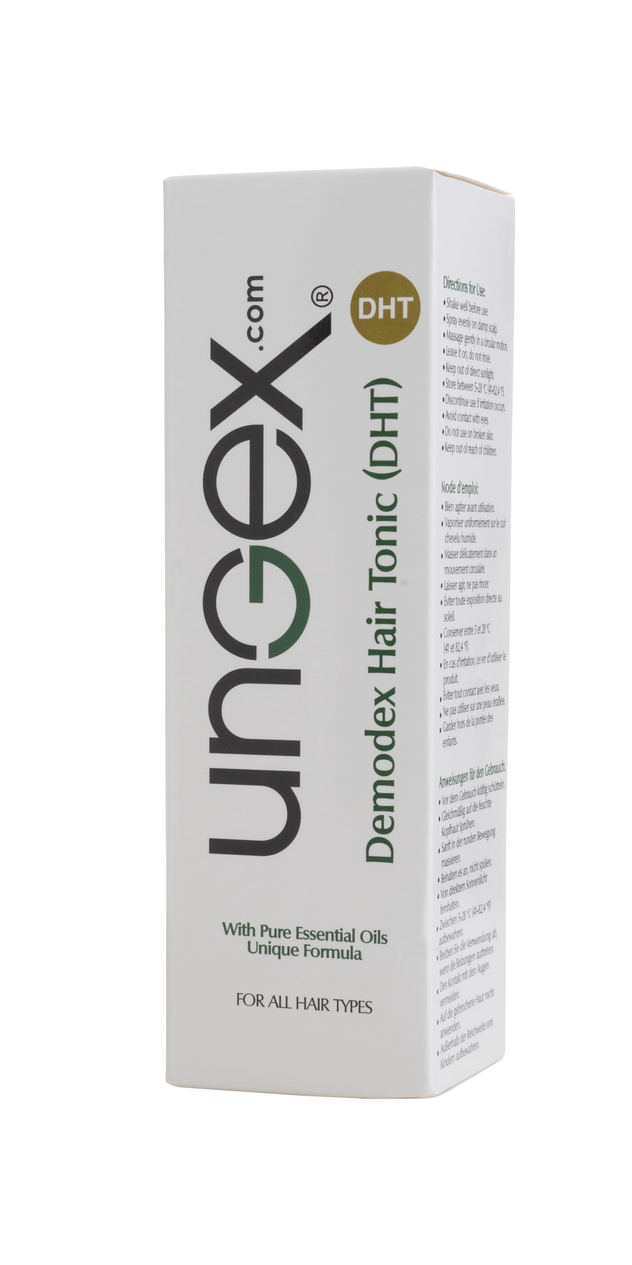 Ungex Demodex Hair Tonic | Herbal Leave-In Spray for Scalp & Hair Care | Natural Formula | DHT Beauty & Personal Care UNGEX.COM