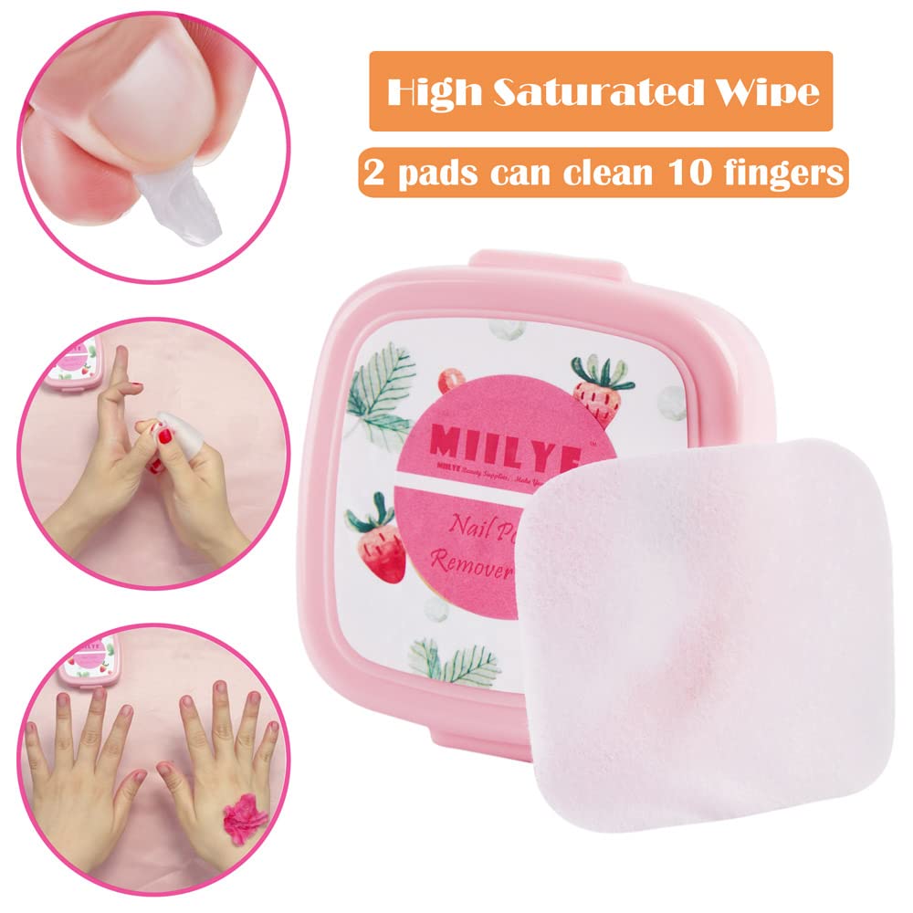 80PCS Nail Polish Remover Pads in Box, Easy to Carry | Instant Removal | Lint Free Nail Polish Wipes for Natural Air-Dried Water/Oil Based Nail Polish Beauty & Personal Care MIILYE
