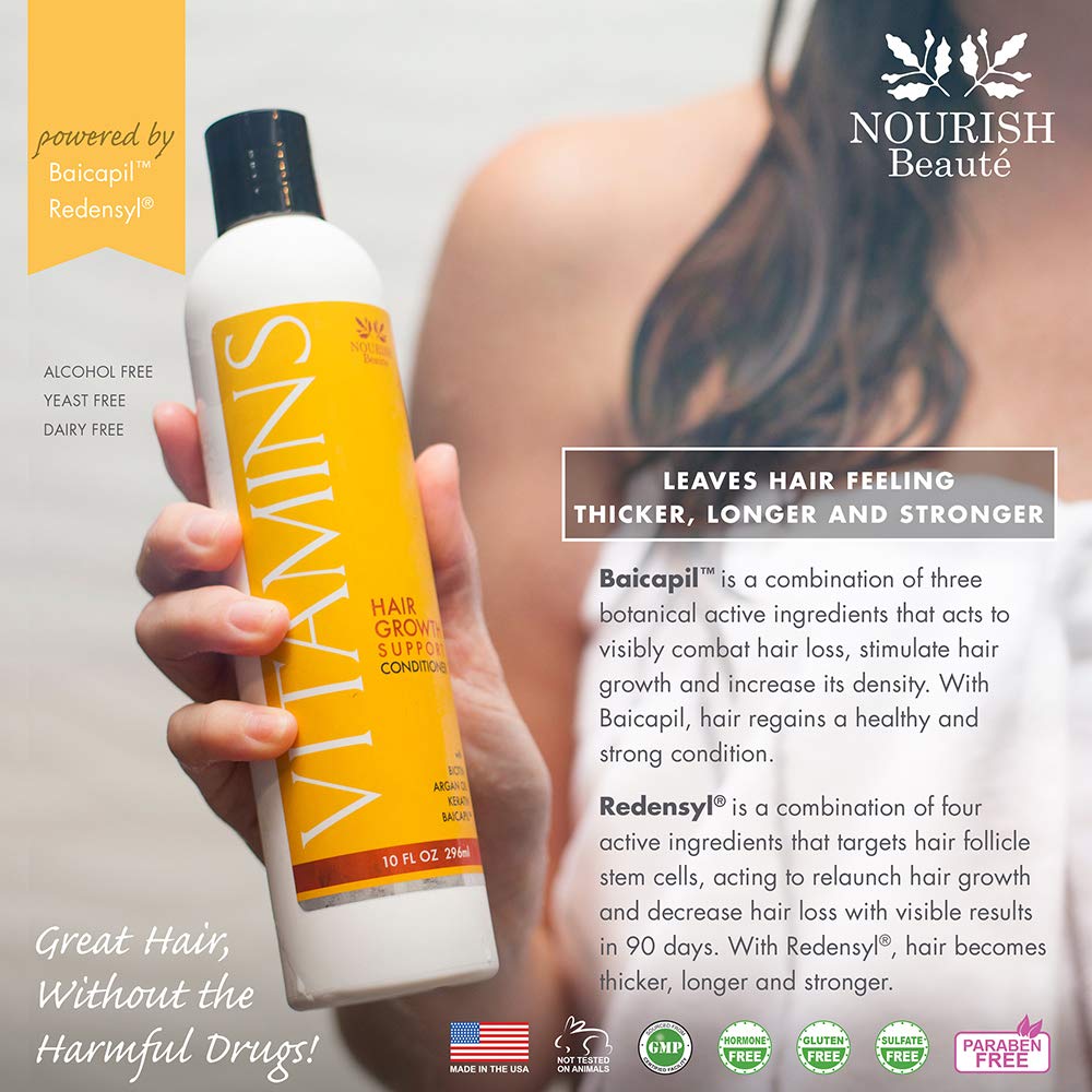 Nourish Beaute Vitamins Premium Shampoo and Conditioner Set for Hair Loss that Promotes Hair Regrowth For Men and Women, 2 Pack, 10 Ounces Each Beauty & Personal Care Nourish Beaute