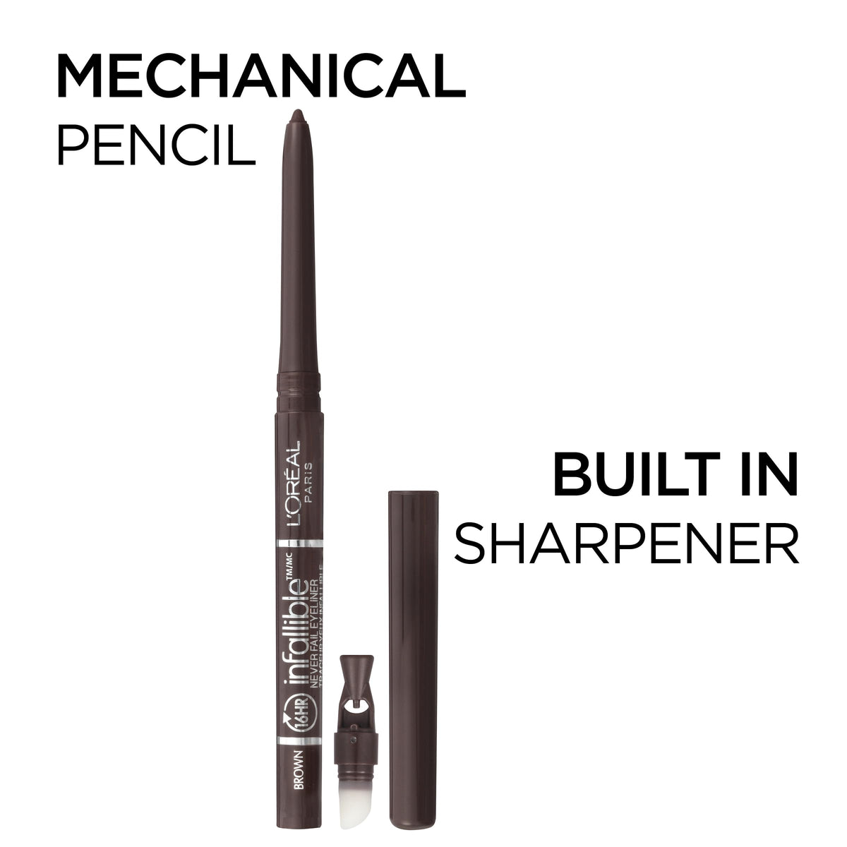 L'Oreal Paris Makeup Infallible Never Fail Original Mechanical Pencil Eyeliner with Built in Sharpener, Navy, 0.008 oz. Beauty & Personal Care L'Oreal Paris