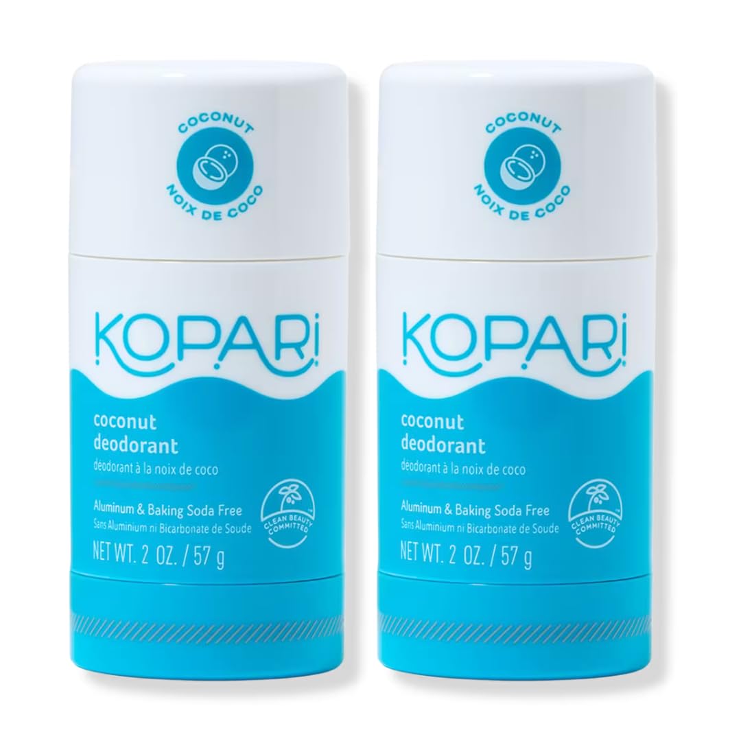 Kopari Aluminum Free Coconut Deodorant, Plant-Based Formula, No Aluminum, Parabens or Baking Soda, Everyday Odor Protection, Original, 2 Pack Beauty and Personal Care Kopari