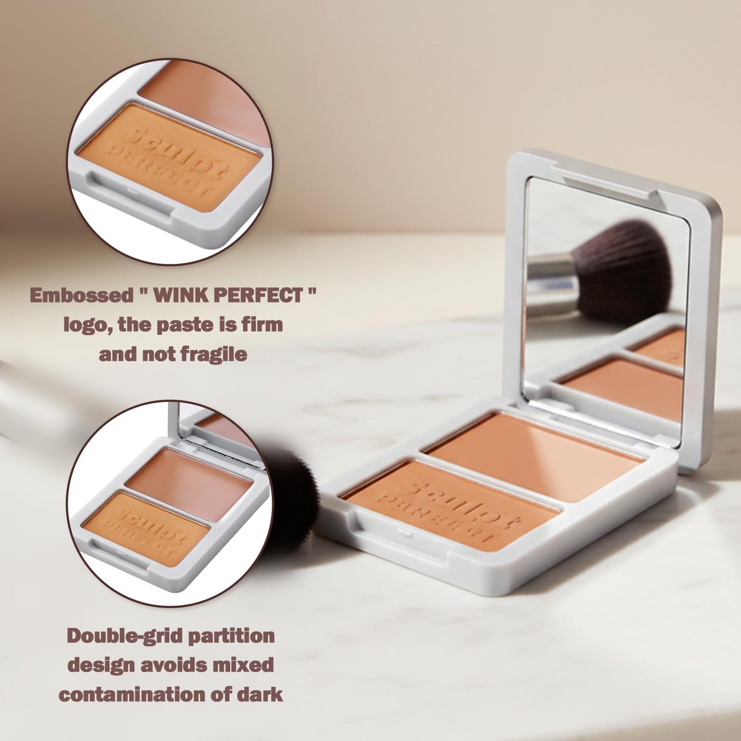 oz lab Sculpt Perfect Contour Bronzer Duo Palette - Matte Bronze Powder - Natural Sculpting & Warmth (01 SOFT SANDSTONE, Cream Contour: 0.09 oz / 2.5 Beauty & Personal Care OZ LAB
