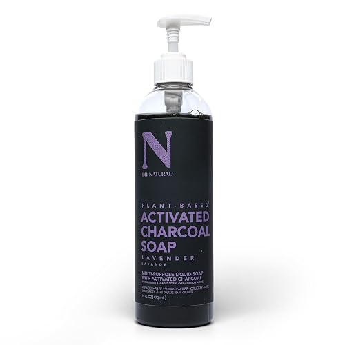 Dr. Natural Activated Charcoal Liquid Soap - Anti Acne and Blemishes - Deep Cleansing Body Wash - Gentle Body Soap for Clear Skin - Lavender - 16 oz Beauty & Personal Care Dr. Natural