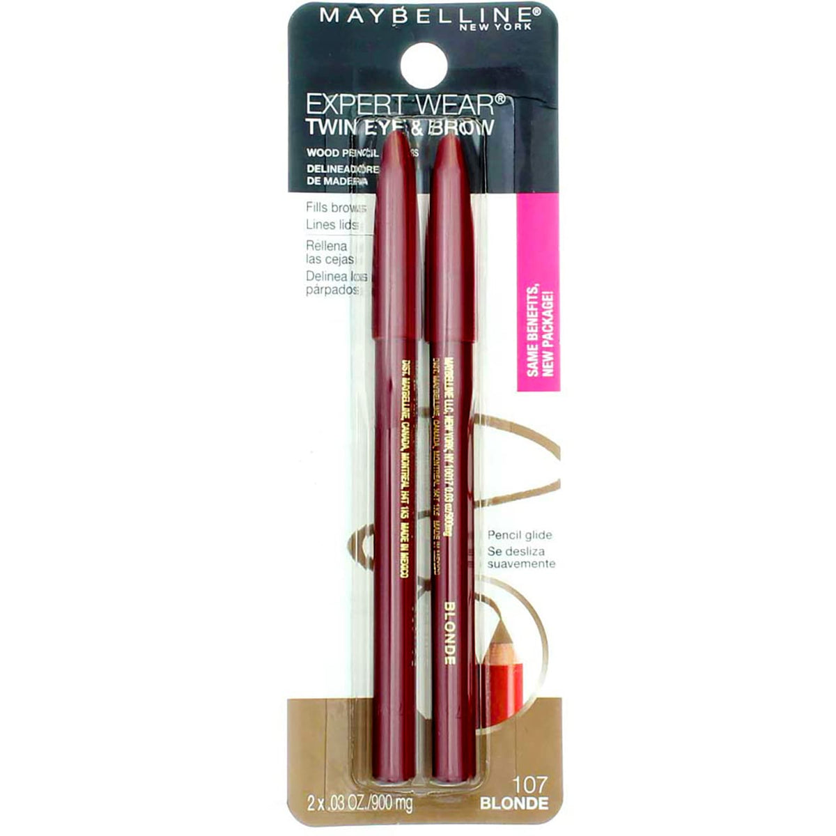Maybelline Expert Eyes Brow And Eye Pencil, Blonde [107], 0.03 oz ( Pack of 4) Beauty & Personal Care MAYBELLINE