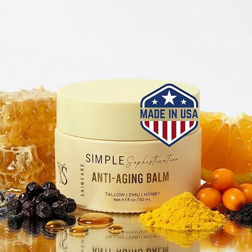 Simple Sophistication Tallow Emu Honey Balm | Nourishing Face & Body Moisturizer with Manuka Honey & Emu Oil, Non-Greasy Natural Skincare (Anti-Aging Beauty & Personal Care Simple Sophistication