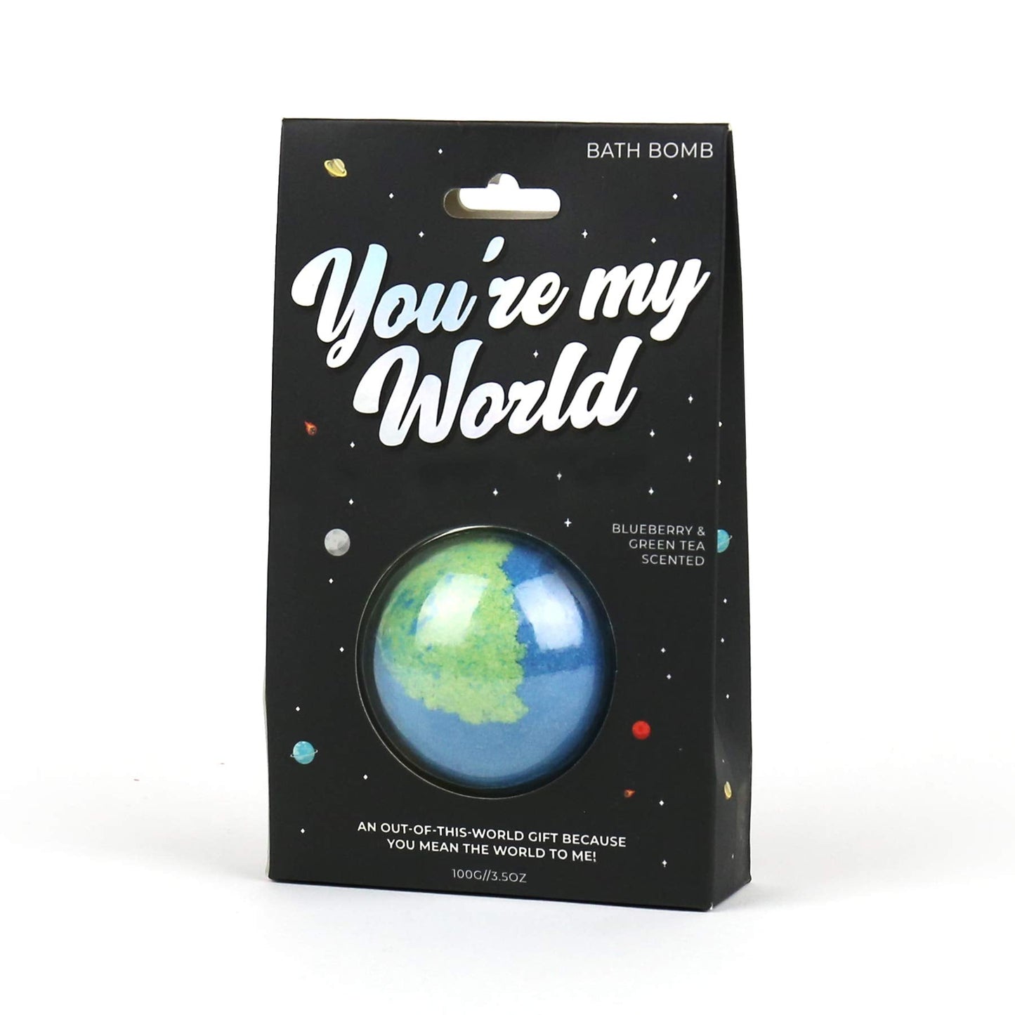 Gift Republic You are My World Bath Bomb Blueberry and Green Tea Scented Bath Bomb Gift Republic Earth Shaped Bath Time Fun Pampering Gift Beauty and Personal Care Gift Republic
