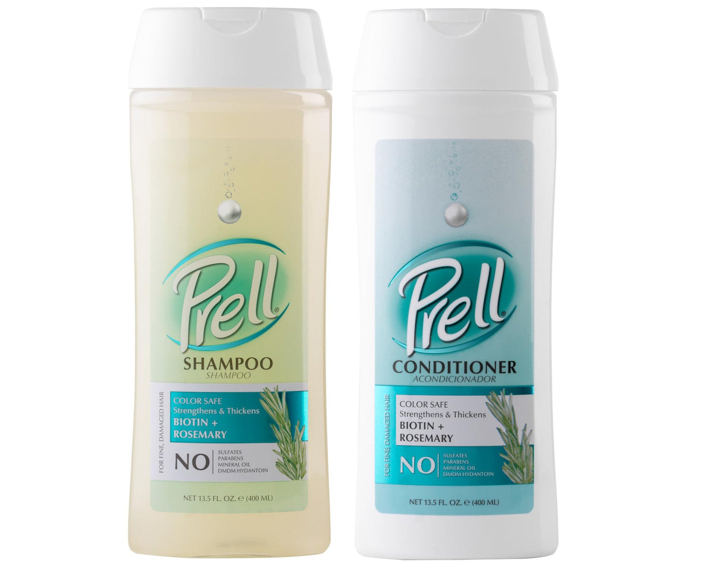 Prell Biotin & Rosemary Shampoo + Conditioner Set - Strengthens, Thickens & Revives Fine or Damaged Hair | Color-Safe Formula | 13.5 fl oz Beauty & Personal Care Prell