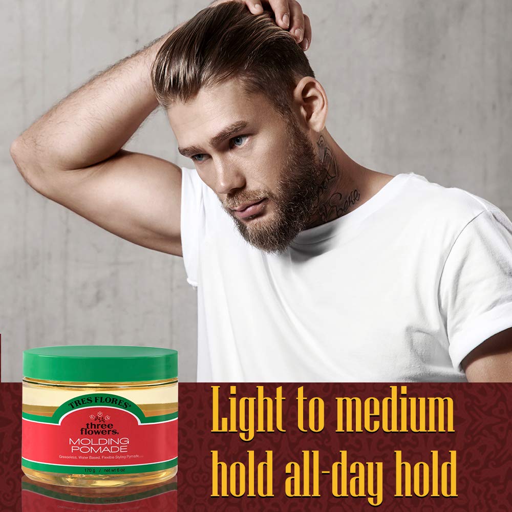 Three Flowers Tres Flores Molding Hair Styling Cream Pomade, for All Hair Types - 6 Oz (2 Pack) Beauty & Personal Care Three Flowers
