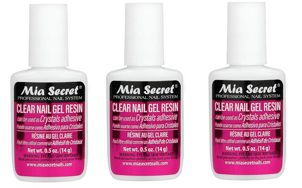 Mia Secret 3 pack (½ oz.) Brush On Clear Nail Gel Resin - Glues crystals Beauty & Personal Care Mia Secret