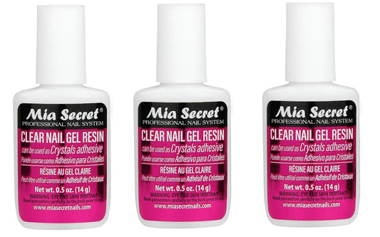 Mia Secret 3 pack (½ oz.) Brush On Clear Nail Gel Resin - Glues crystals Beauty & Personal Care Mia Secret