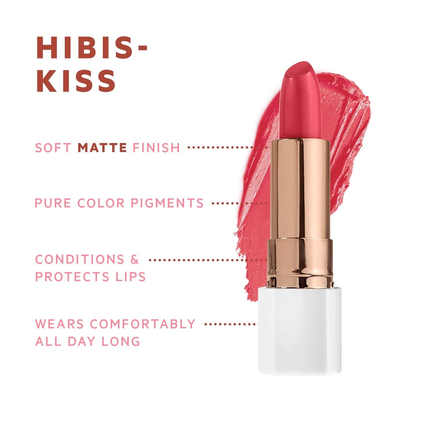 Flower beauty Petal Pout Lipstick Cruelty Free Nourishing Highly Pigmented Lip Color with Antioxidants, Hibis-Kiss- Matte, 0.11 Oz Beauty & Personal Care FLOWER BEAUTY