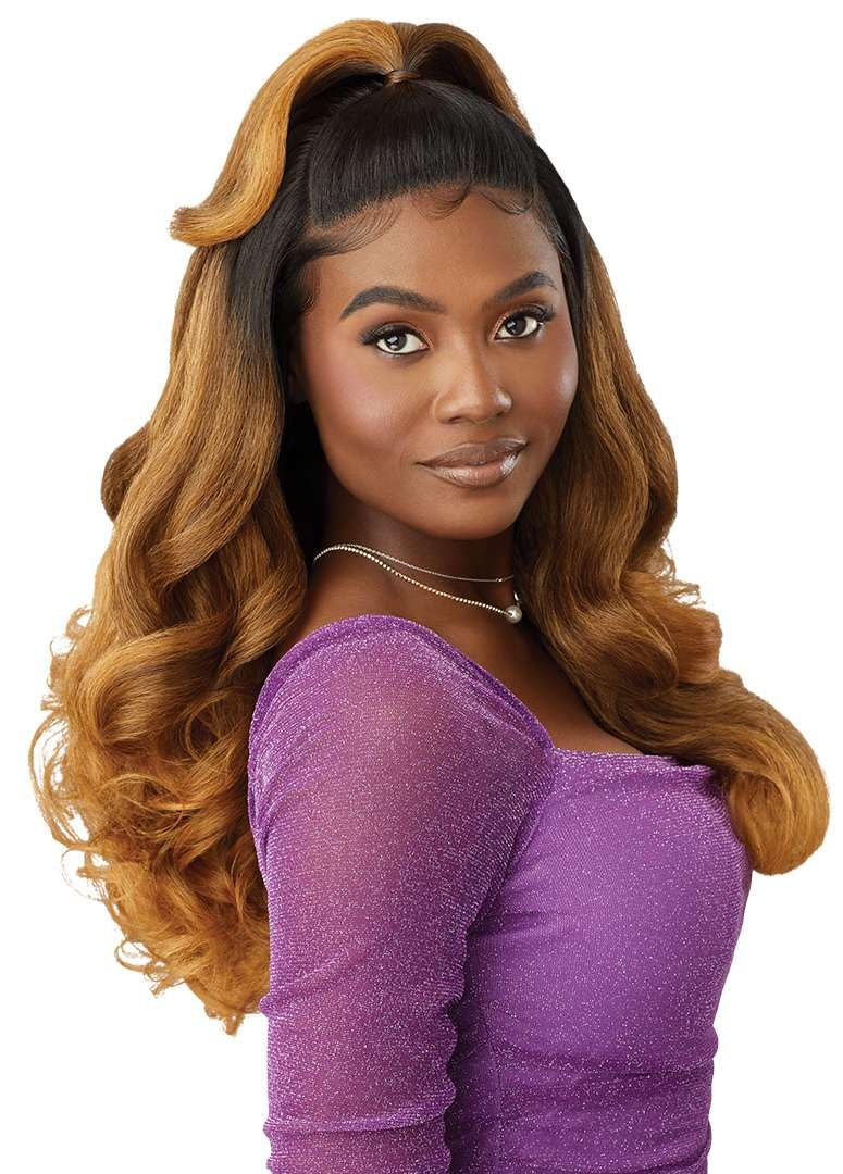Outre Lace Front Wig - Perfect Hair Line 13X4 - Swoop Series - Swoop 10 (DR4/SANDY BLONDE)