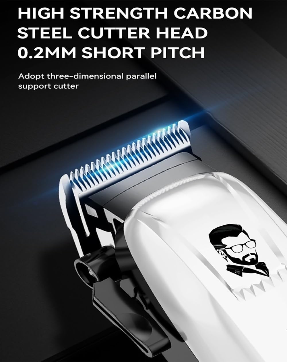 GLESVOWIO Pro Hair Clipper Rechargeable Cordless Beard Trimmer for Men Powerful Electric Cutter Machine Adjustable Haircut Beauty and Personal Care GLESVOWIO