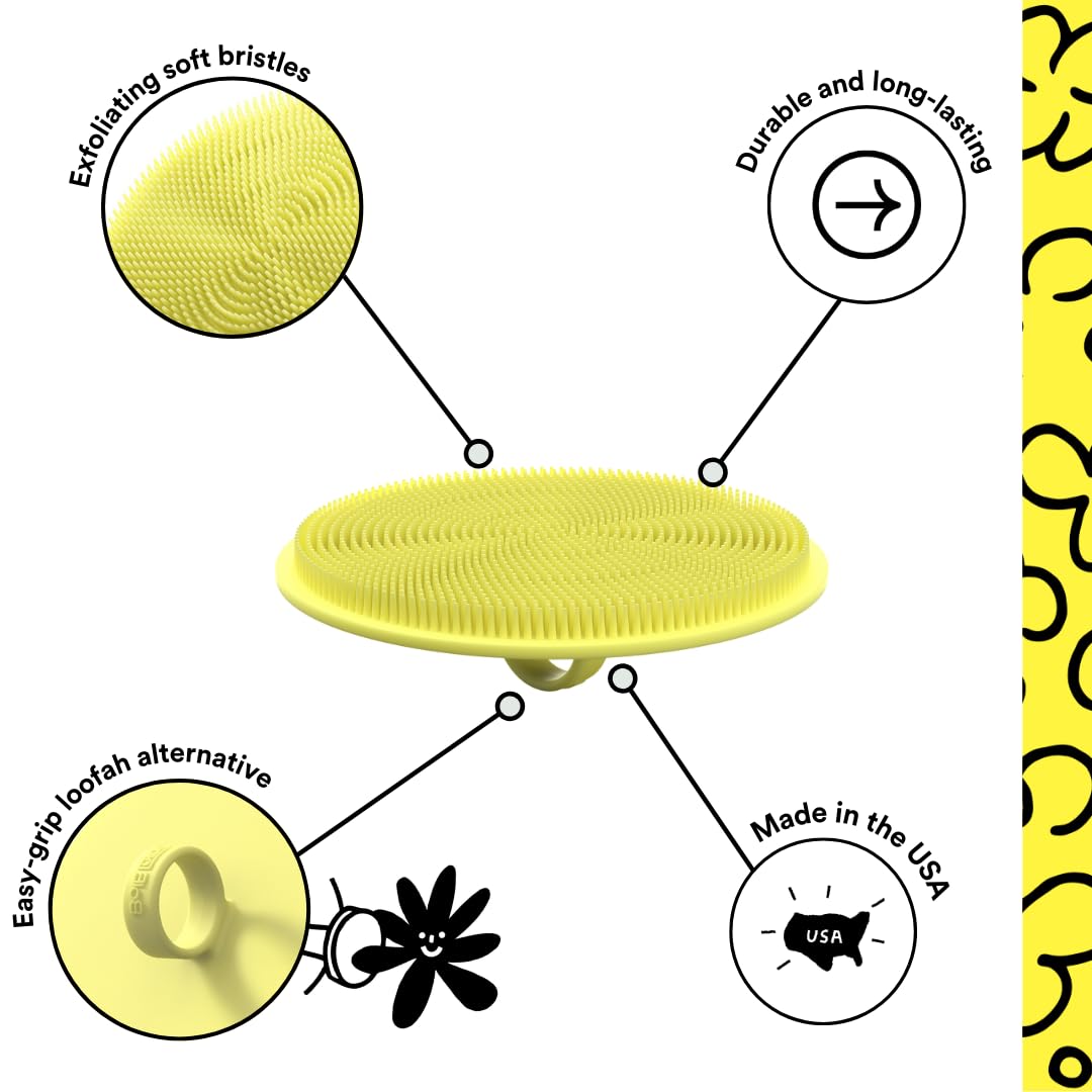 Boie USA Loop Body Scrubber - Soft Silicone-Like Exfoliating Shower Scrubber, Body Cleansing Brush - Hang-to-Wall Loofah Replacement - Antimicrobial Beauty & Personal Care Boie USA