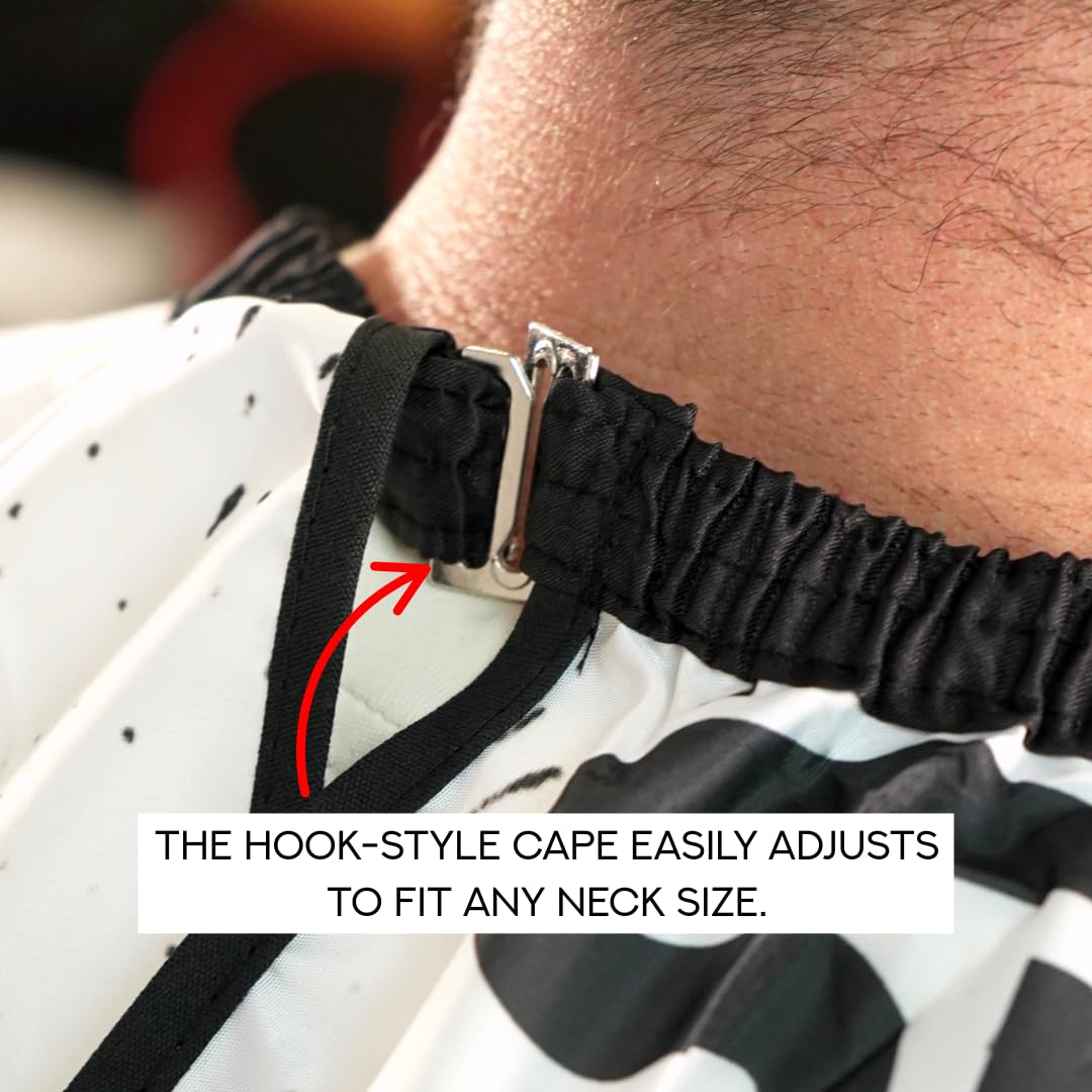 Supreme Trimmer Premium Barber Cape | Professional Hair Stylist Waterproof, Hook Closure Cape; Salon, Barber, or Home Use | Ghost Ink Beauty & Personal Care Supreme Trimmer