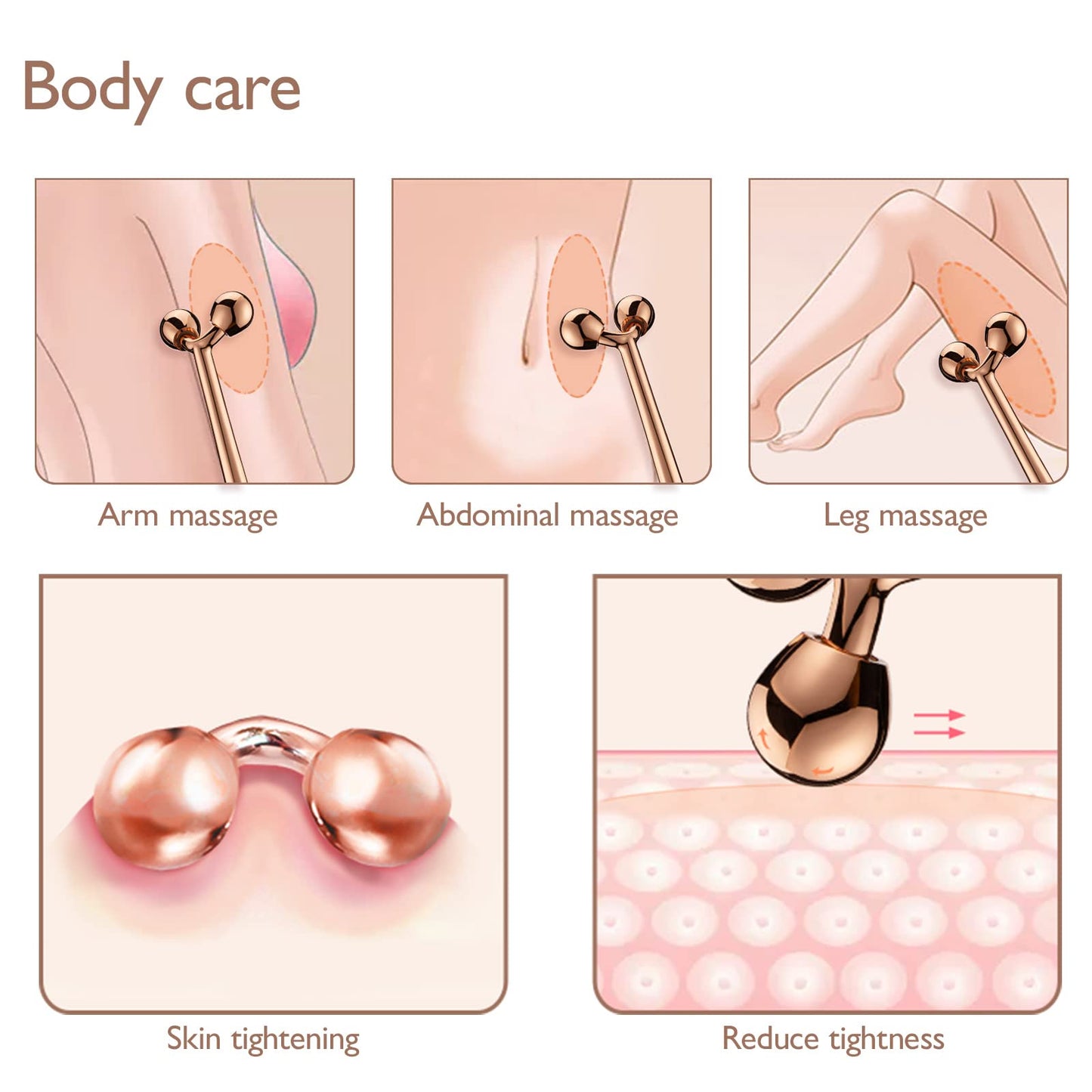 Tekson Face Roller, Facial Metal Massager, Massage Tool for face (Rose) Beauty & Personal Care Tekson