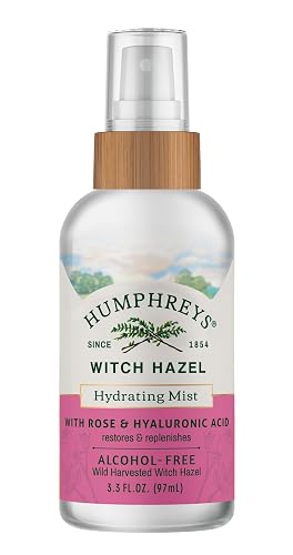 Humphreys Witch Hazel Hydrating Toner Mist Spray | Balancing & Hydrating Facial Toner | Alcohol-Free | Wild Harvested Witch Hazel | Soothing Rose Beauty & Personal Care Humphreys