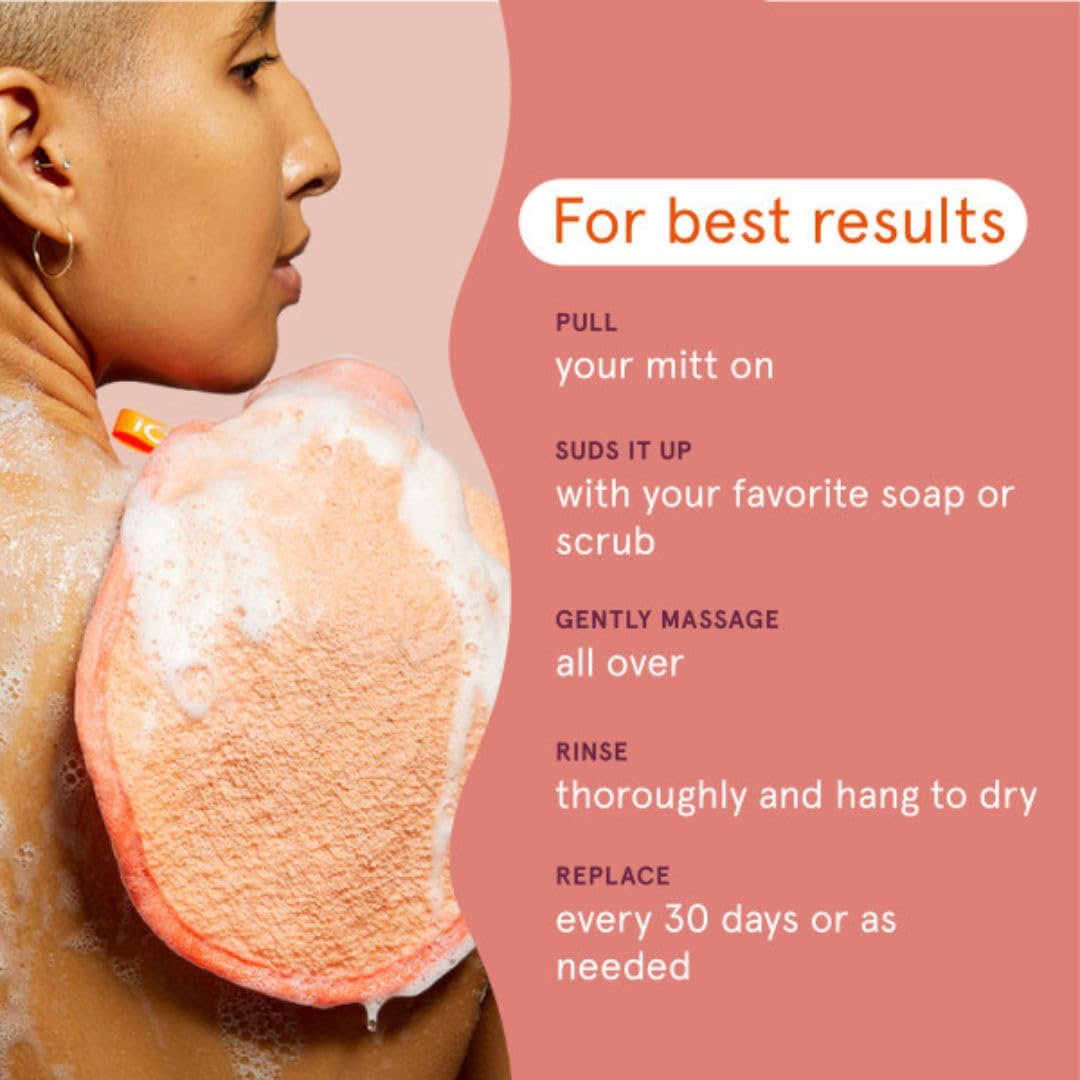 Cleanlogic Bath & Body Exfoliating Face & Body Grooming Mitt, Assorted Colors, 3 Count Beauty & Personal Care Cleanlogic