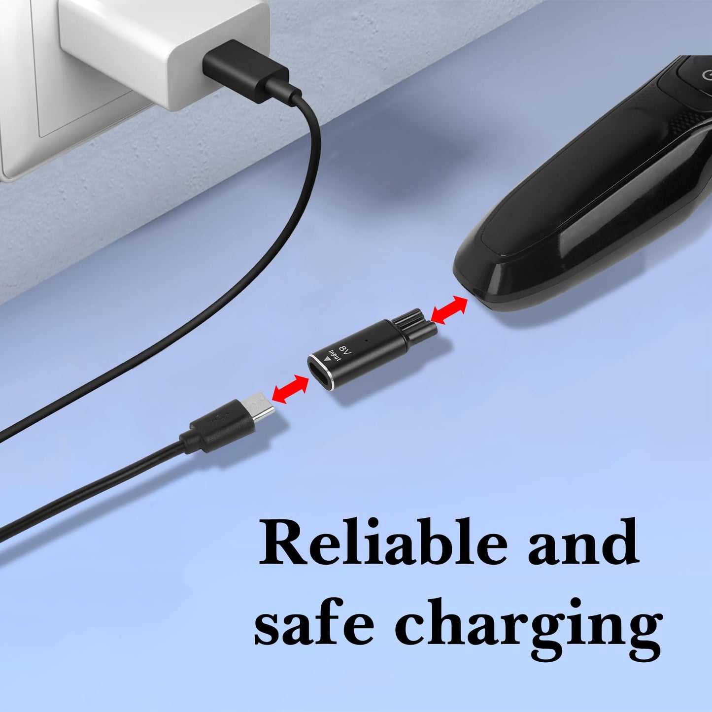 Linkidea 2 Pack 8V Type-C Shaver Adapter, Compatible with Philips Norelco Oneblade QP2630, QP2530, HQ850, USB-C Charging Converter Head Without Cable Beauty and Personal Care Linkidea