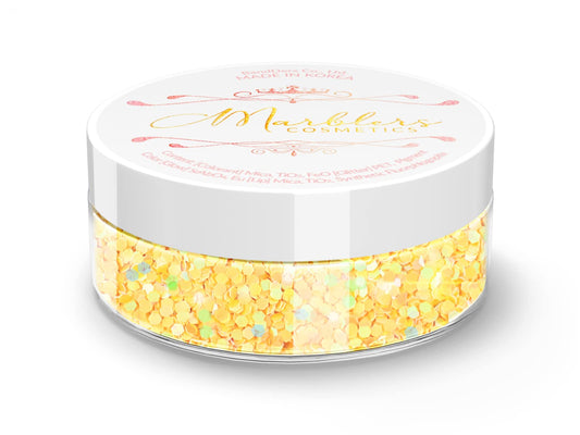 MARBLERS Mermaid Shaped Face & Body Glitter [Yellow] 0.18oz (5g) | Chunky | Chopped | Flake | Non-Toxic | Vegan | Cruelty-Free | Festival, Rave Beauty & Personal Care MARBLERS