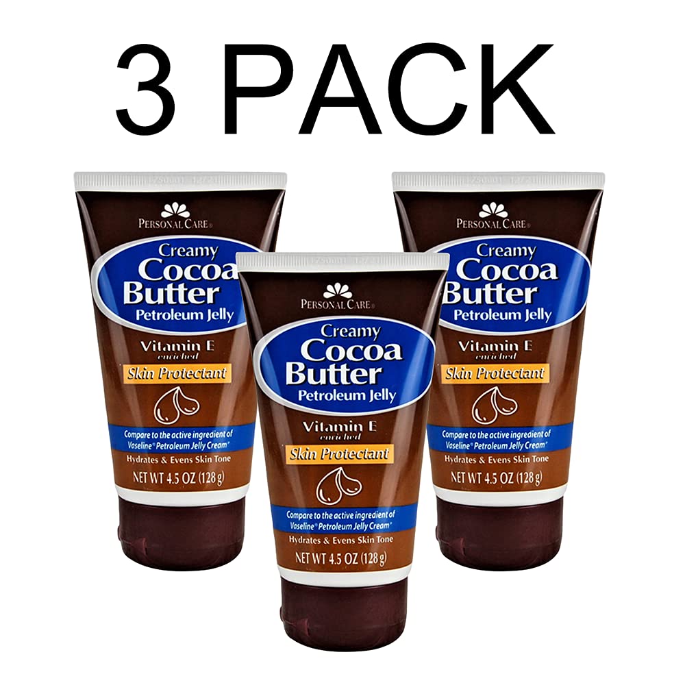 Personal Care Petroleum Jelly Vitamin E and Cocoa Butter Lotion 4.5 Oz (3 Pack) Vitamin E Cream for Skin with Cocoa Butter Cream Petroleum Jelly Tube Beauty & Personal Care personal care