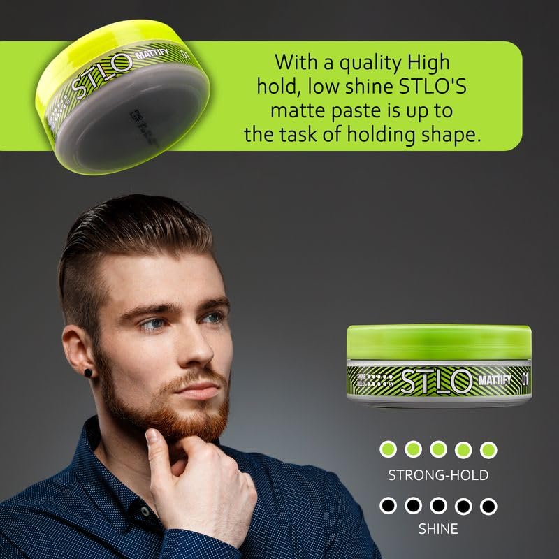 STLO Mattify Natural Finish Matte Paste - Medium to Strong Hold with No Shine - Styling Paste for Men Beauty & Personal Care STLO