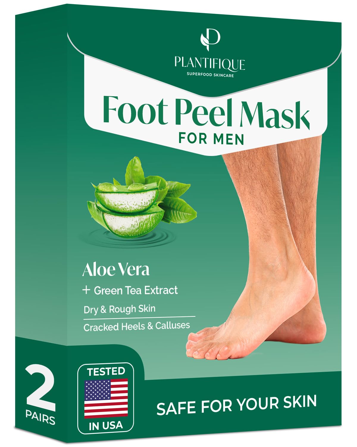 PLANTIFIQUE Foot Peeling Mask 2 Pack for Men | Dermatologically Tested Repairs Heels & Removes Dry Dead Skin for Baby Soft Feet | Exfoliating Foot Beauty and Personal Care PLANTIFIQUE Default Title