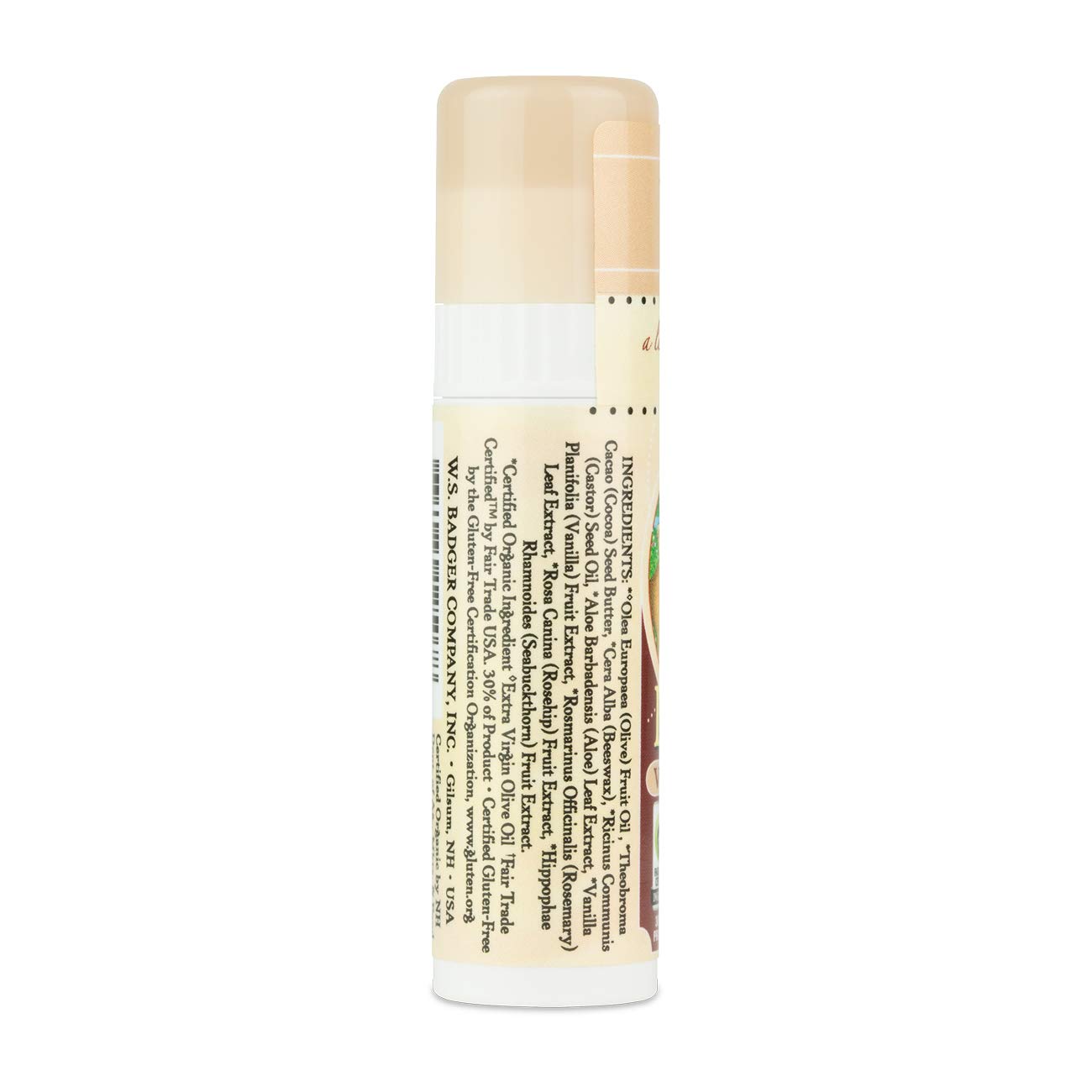 Badger - Cocoa Butter Lip Balm, Creamy Cocoa, Certified Organic Lip Balm, Fair Trade, Natural Lip Balm, Lip Butter, Lip Balm Cocoa Butter, Cocoa Care Beauty & Personal Care Badger
