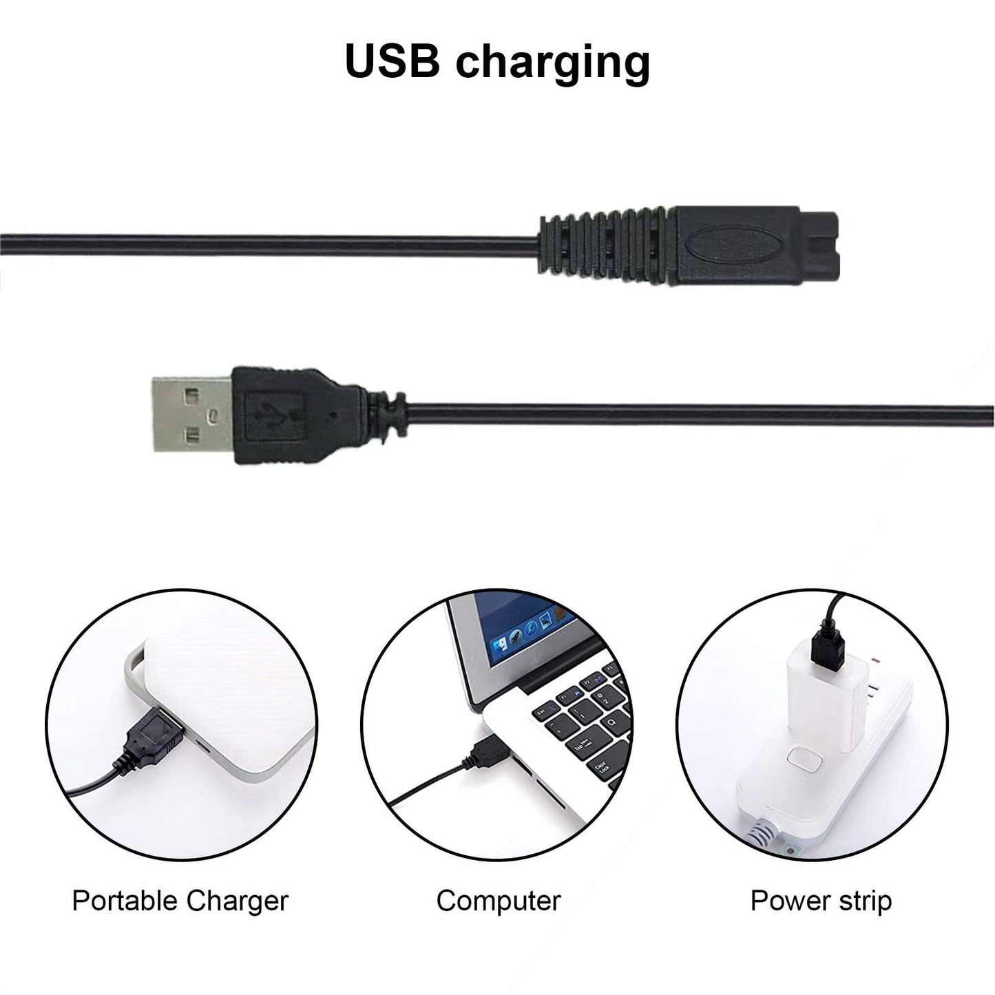 LinMei Shaver Charger Cord for Microtouch Solo Electric Shaver Solo Trimmer USB Charging Cable Solo Razor Charger 31.5 in with Cleaning Brush Beauty and Personal Care LinMei