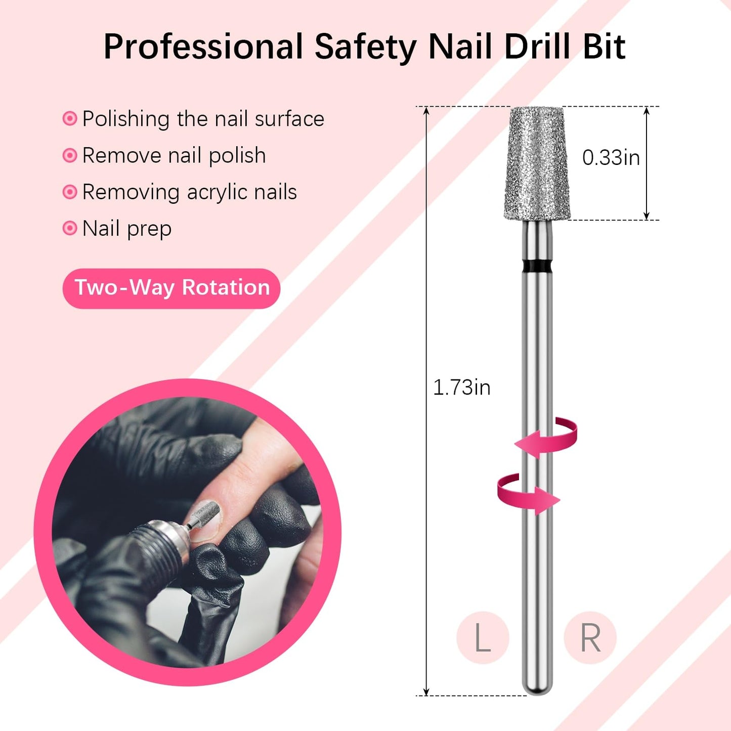 Rolybag Cuticle Nail Drill Bits Tapered Barrel Cuticle Drill Bit for Nail Diamond Drill Bits 3/32” Professional Safety Cuticle Clean Drill Beauty & Personal Care Rolybag