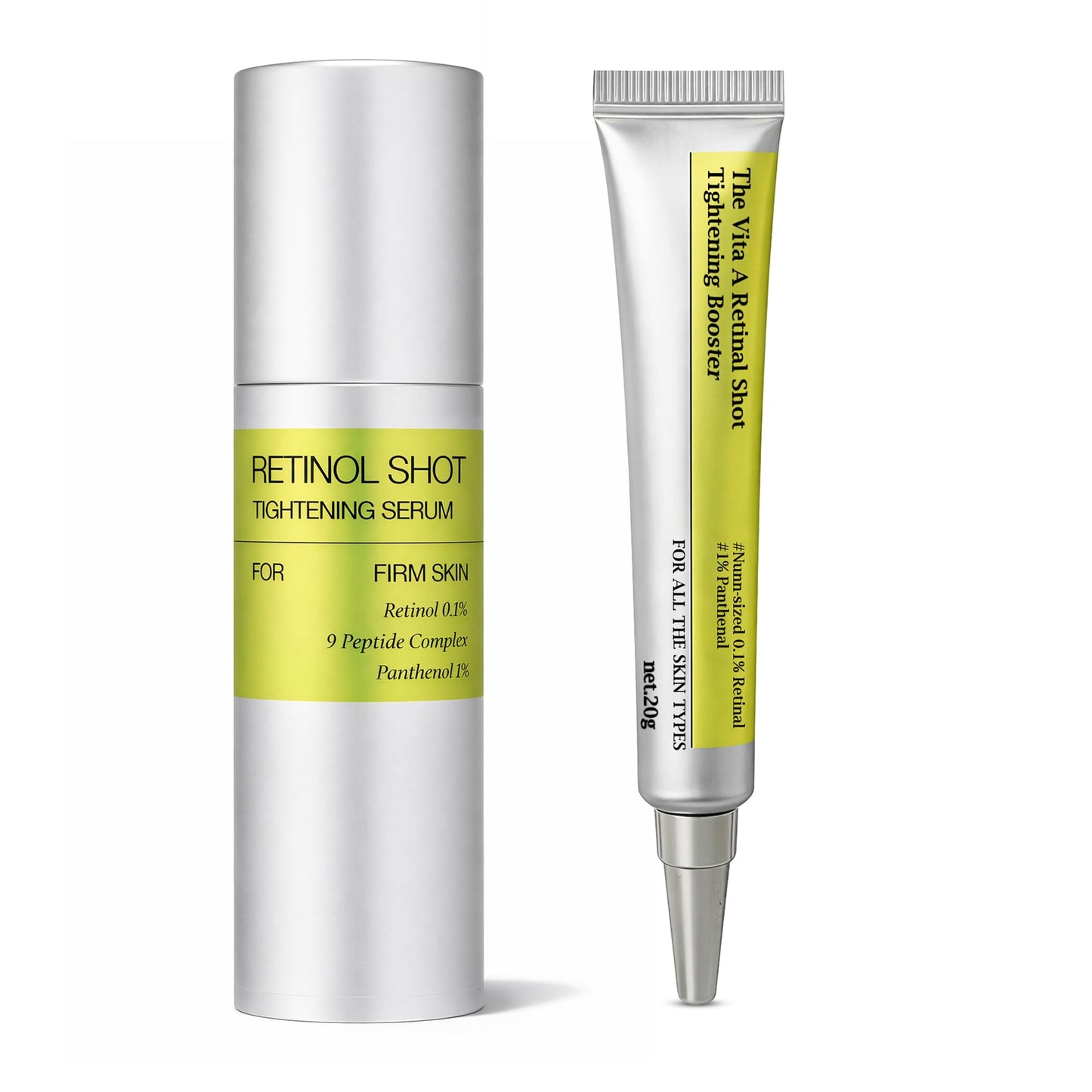 OZEP Retinol Booster 15ml and Retinol Tightening Serum 30ml, Anti-Aging Gift Set, Vitamin A Power Duo with 0.1% Retinol, 9 Peptide Complex, 1% Beauty & Personal Care OZEP